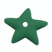 Mat resin stjerne med hul, Grøn, Ø12mm, 2 stk.